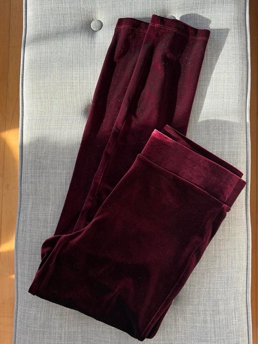 LOFT Velvet Leggings in Burgundy